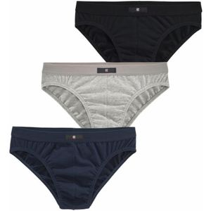 H.I.S - Slip - Marine/Grijs mêlee/Zwart - Set van 3 Stuks