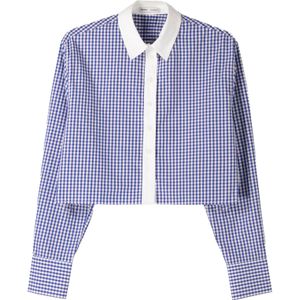 Bershka Blouse  blauw / donkerblauw / wit