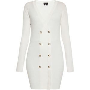 NAEMI Gebreide jurk  wolwit