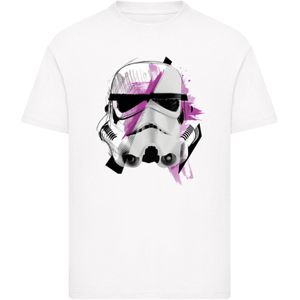 F4NT4STIC Shirt 'Star Wars Stormtrooper Command Sketch'  lila / zwart / zilver / wit