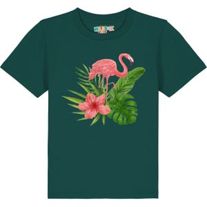 watabout.kids Shirt 'Flamingo'  groen / donkergroen / pink