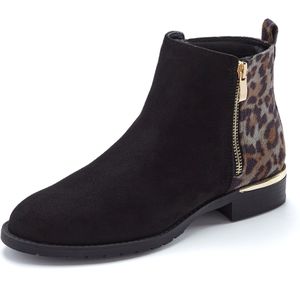 Lascana - Ankle Boots - Zwart - Vegan - Laarzen met Leeuw-print