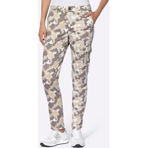 Capri Broek - Ecru-Lichtgrijs - 98% Katoen 2% Elastaan