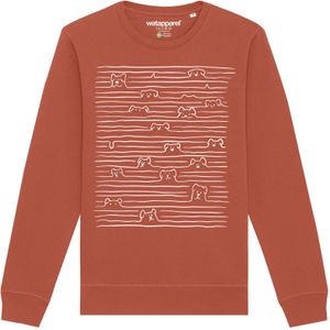 Watapparel Sweatshirt ' Doodle Dogs '  lichtbruin / wit