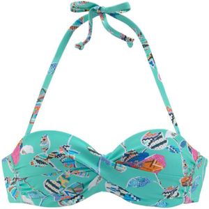 Sunseeker - Jam - Beugelbikinitop - Turquoise - Gedessineerd - Met Sluiting Achter