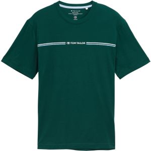 Tom Tailor - Effen T-shirt - Korte Mouwen - Ronde Hals - Licht Blauw - Katoen