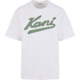 Karl Kani - Shirt - Groen/Wit - Katoen - Ronde Hals - Halve Mouw