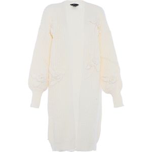 faina Gebreid vest  wolwit