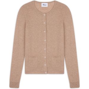 JUST CASHMERE Gebreid vest 'Katharine'  mokka