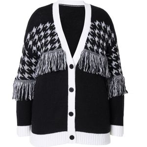 Angel of Style Gebreid vest  zwart / offwhite