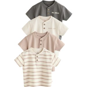 Next Shirt  crème / sand / donkergrijs