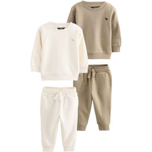 Next Joggingpak  lichtbruin / zwart / wit