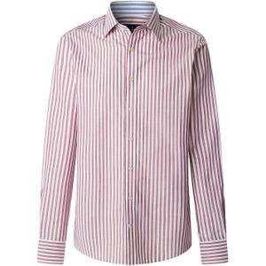 Hackett London Overhemd 'Soft Bengal'  watermeloen rood / wit