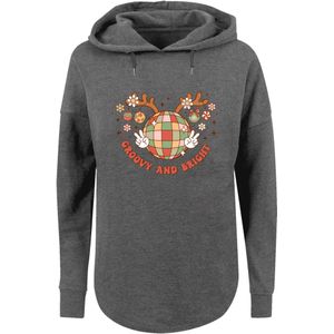 F4NT4STIC Sweatshirt 'Groovy And Bright Christmas Disco Deer'  donkergrijs / gemengde kleuren