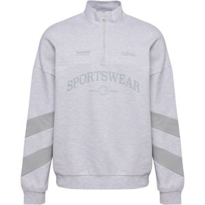 Hummel - Sweatshirt - Grijs - Halve Rits - Losse Pasvorm