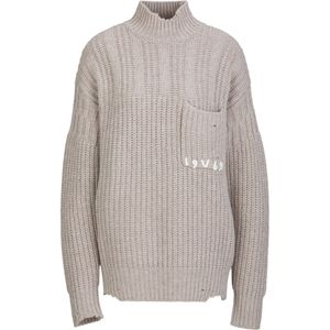 19V69 ITALIA Trui 'Rosanna'  lichtgrijs / wit