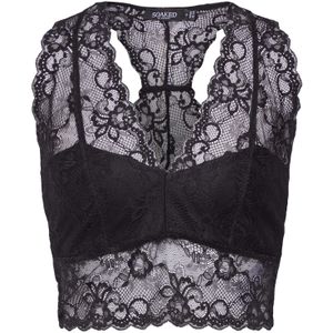 SOAKED IN LUXURY - Dolly - Blouseshirt - Zwart - Mouwloos - Aansluitende Pasvorm