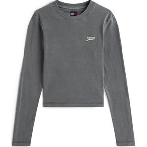 Tommy Jeans Shirt  donkergrijs / wit