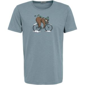 GREENBOMB Shirt 'Animal Sloth Ice'  hemelsblauw / bruin / geel