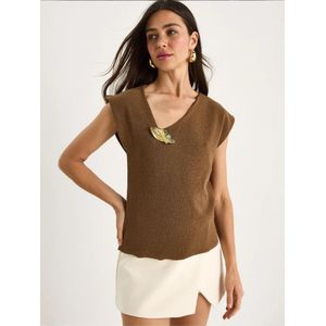 Bianco Lucci Gebreide top  mokka