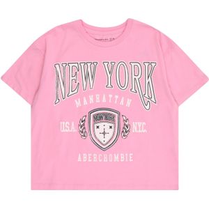 Abercrombie & Fitch - Shirt 'NEW YORK' - Rosa/Zwart/Wit
