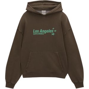 Pull&Bear Sweatshirt  donkerbruin / pastelgroen