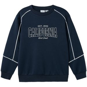 NAME IT Sweatshirt 'NKMDELTO'  navy / wit