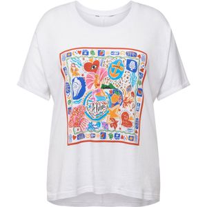 Ulla Popken Shirt  blauw / oranje / rood / wit