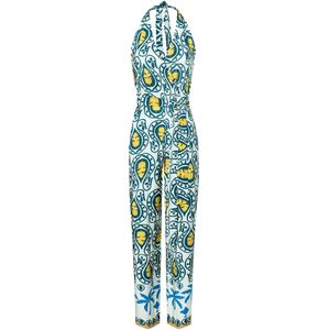 Ana Alcazar Jumpsuit 'Winora'  blauw / citroengeel / wit