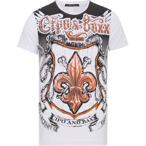 CIPO & BAXX Shirt  cognac / zwart / wit