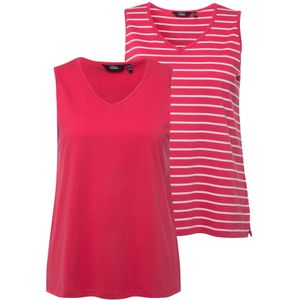 Ulla Popken Top  pink / wit