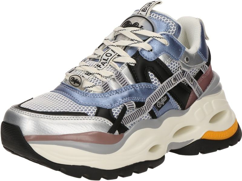 BUFFALO Sneakers laag 'Triplet Hollow'  lichtblauw / zwart / zilver / wit