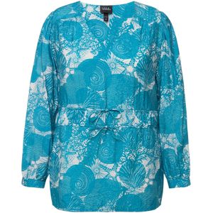 Ulla Popken Blouse  aqua / wit