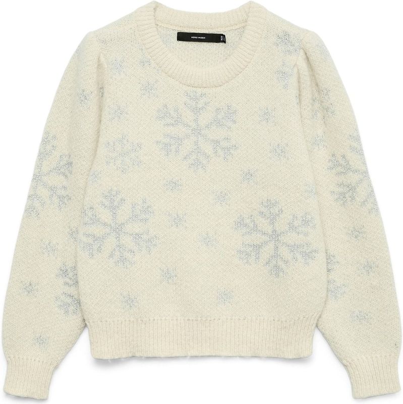 VERO MODA - VMNEWSNOWYFROST - Trui - Sand - Lange Mouw - Gerecycled Materiaal