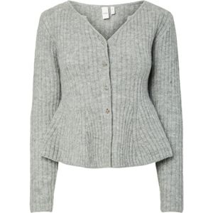 YAS Gebreid vest 'YASDOLLY'  grijs gemêleerd