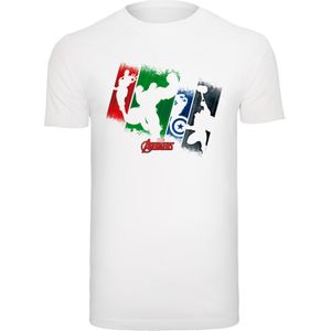 F4NT4STIC Shirt 'Marvel Avengers Team Punch Out'  blauw / groen / rood / wit