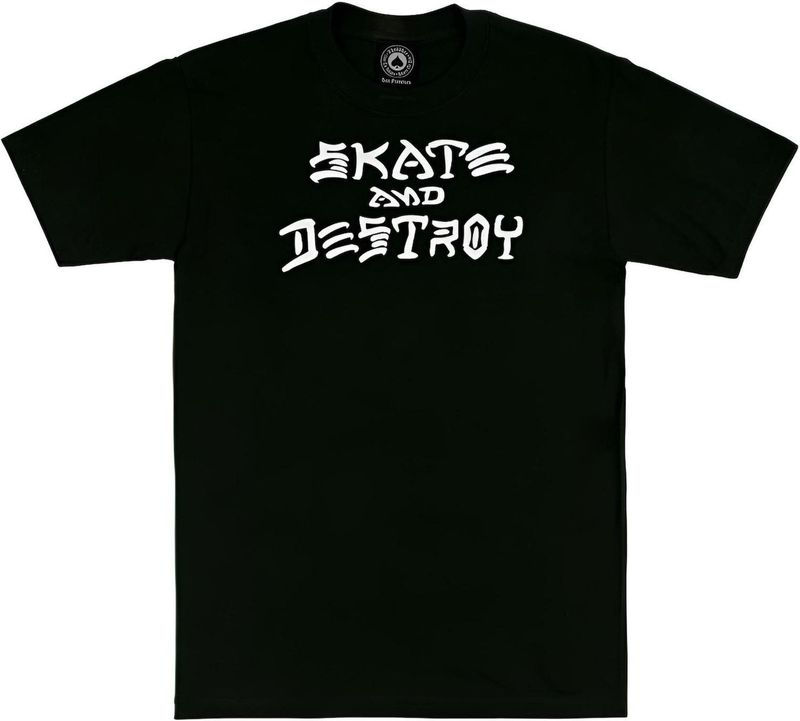 THRASHER Shirt 'SKATE AND DESTROY'  zwart