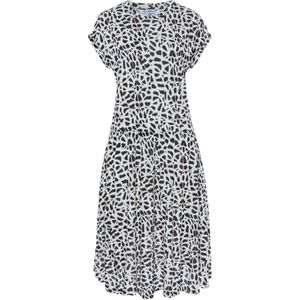 Zomerjurk - Crème/Zwart - Korte Mouwen - All-over Print