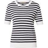 Smith&Soul - Trui - Navy/Wit - Knitwear - Ronde Hals - Gestreept