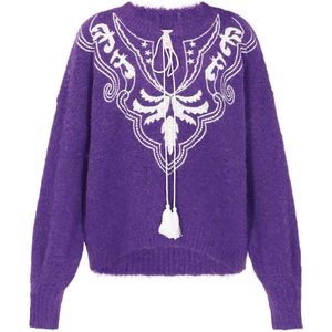 IZIA Trui  purper / wit