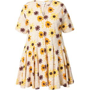 Ulla Popken Shirt  donkerbruin / honing / lichtgeel / oranje