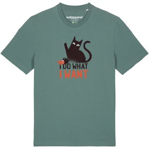 Watapparel Shirt 'Cat'  groen / donkeroranje / zwart