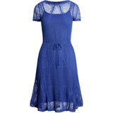 Lauren Ralph Lauren - Gebreide Jurk - Blauw - Knielengte - Slanke Pasvorm