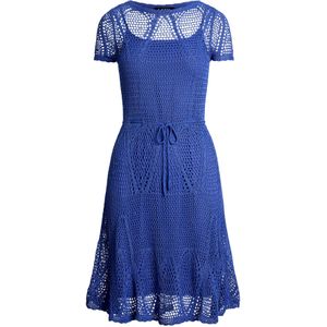 Lauren Ralph Lauren - Gebreide Jurk - Blauw - Knielengte - Slanke Pasvorm
