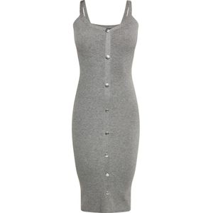 faina Gebreide jurk  grijs gemêleerd