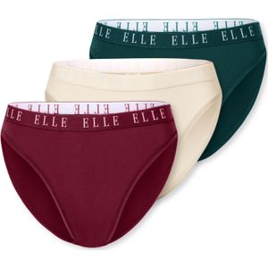 ELLE Slip ' Logo '  crème / donkergroen / bordeaux