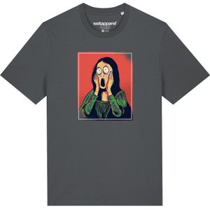 Watapparel Shirt ' Mona Lisa Scream '  antraciet / groen / rood