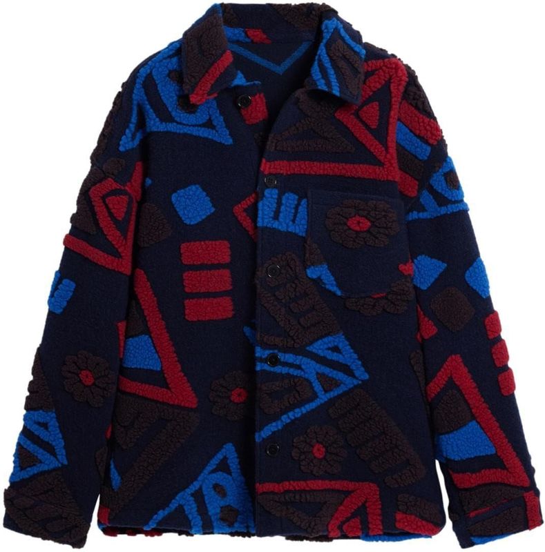 Etnisch Jack - Oversized - Met Knoopsluiting - 3D-reliëf