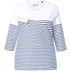 Ulla Popken Shirt  donkerblauw / wit