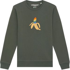 Watapparel Sweatshirt 'Rainbow Banana'  kaki / donkergroen / gemengde kleuren